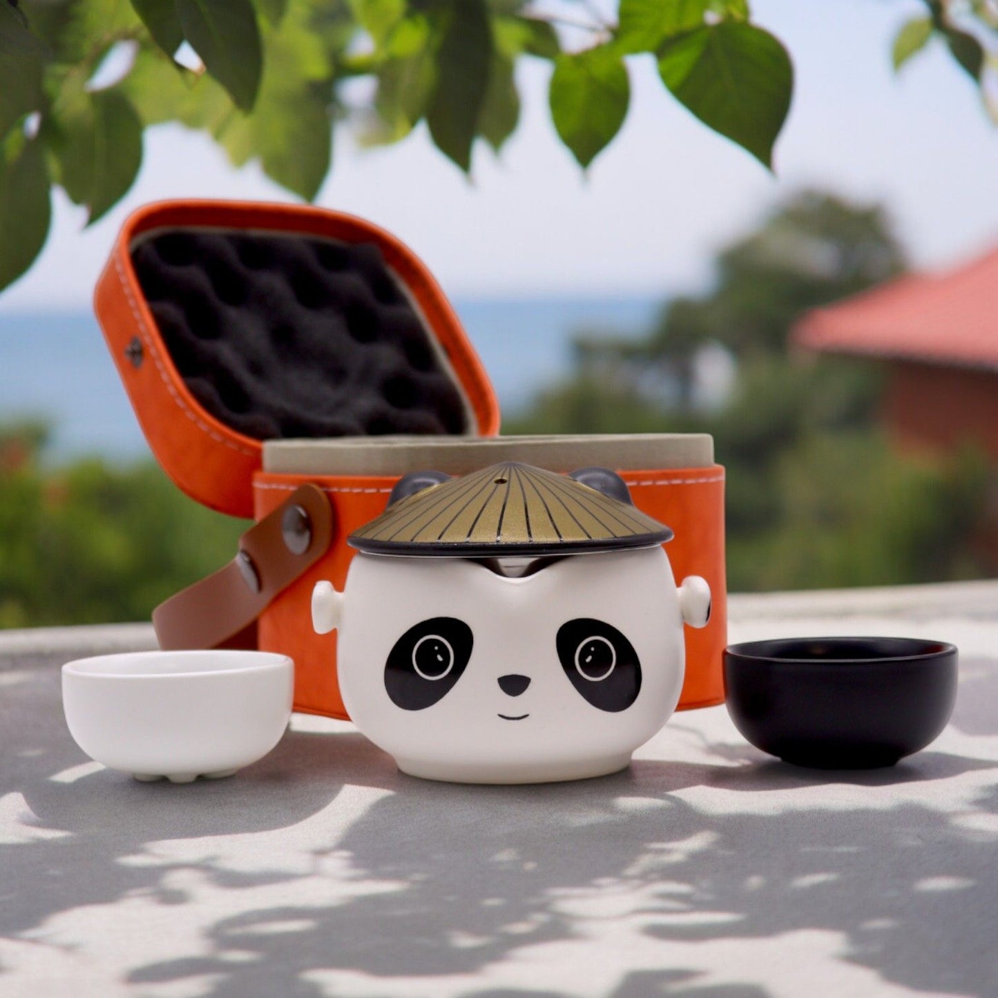 Set čajové konvice Kung Fu Panda – dva šálky – cestovní balení