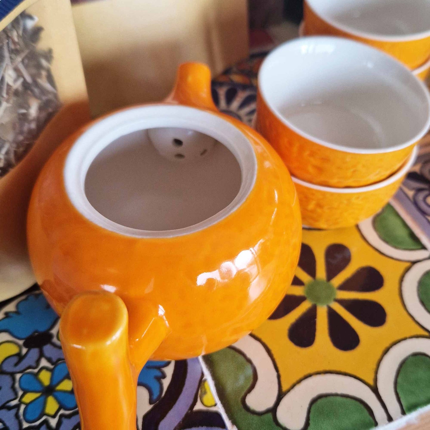 Set čajové konvice Herbal Orange – konvice a čtyři šálky