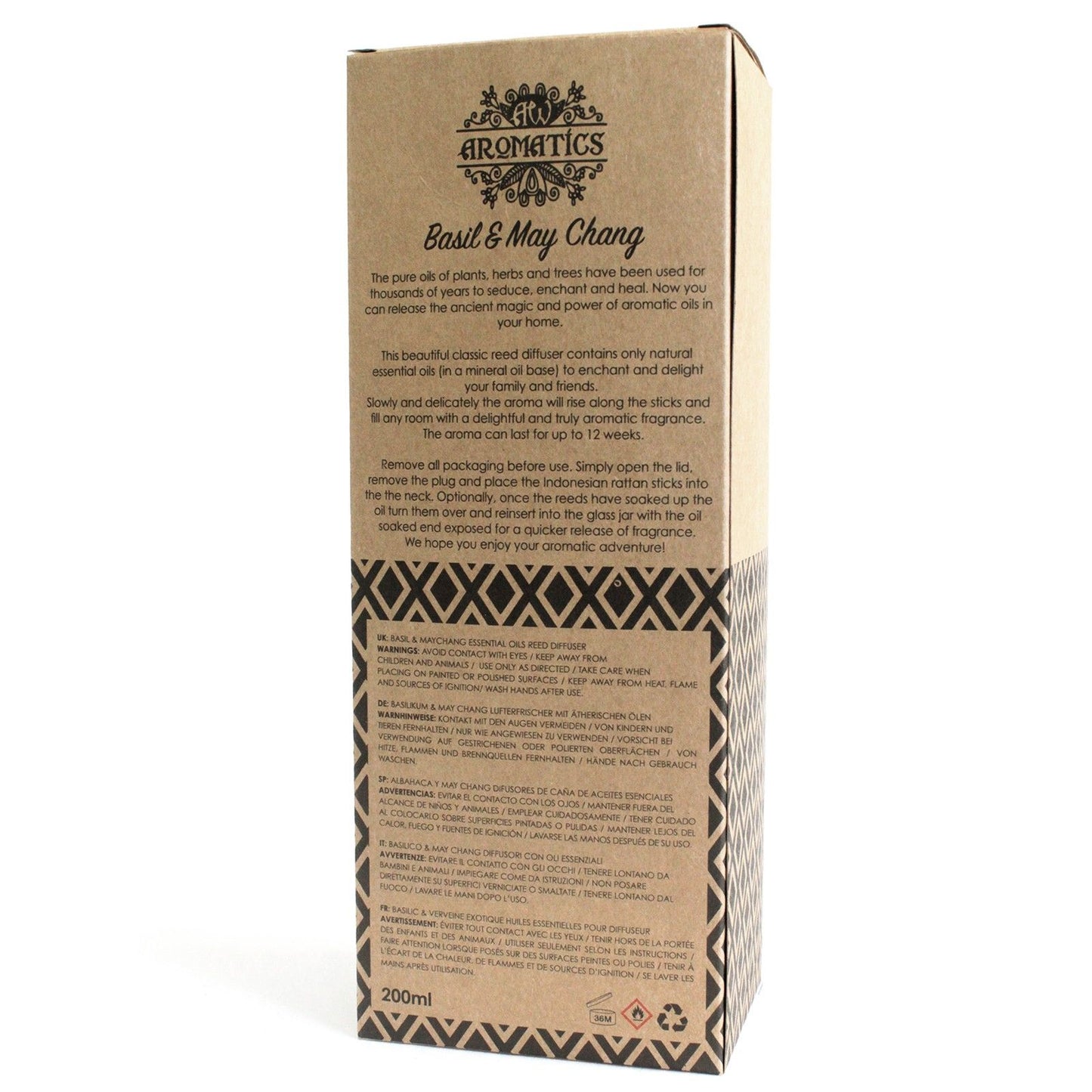 Aroma difuzér s esenciálními oleji Bazalka & Maychang 200 ml
