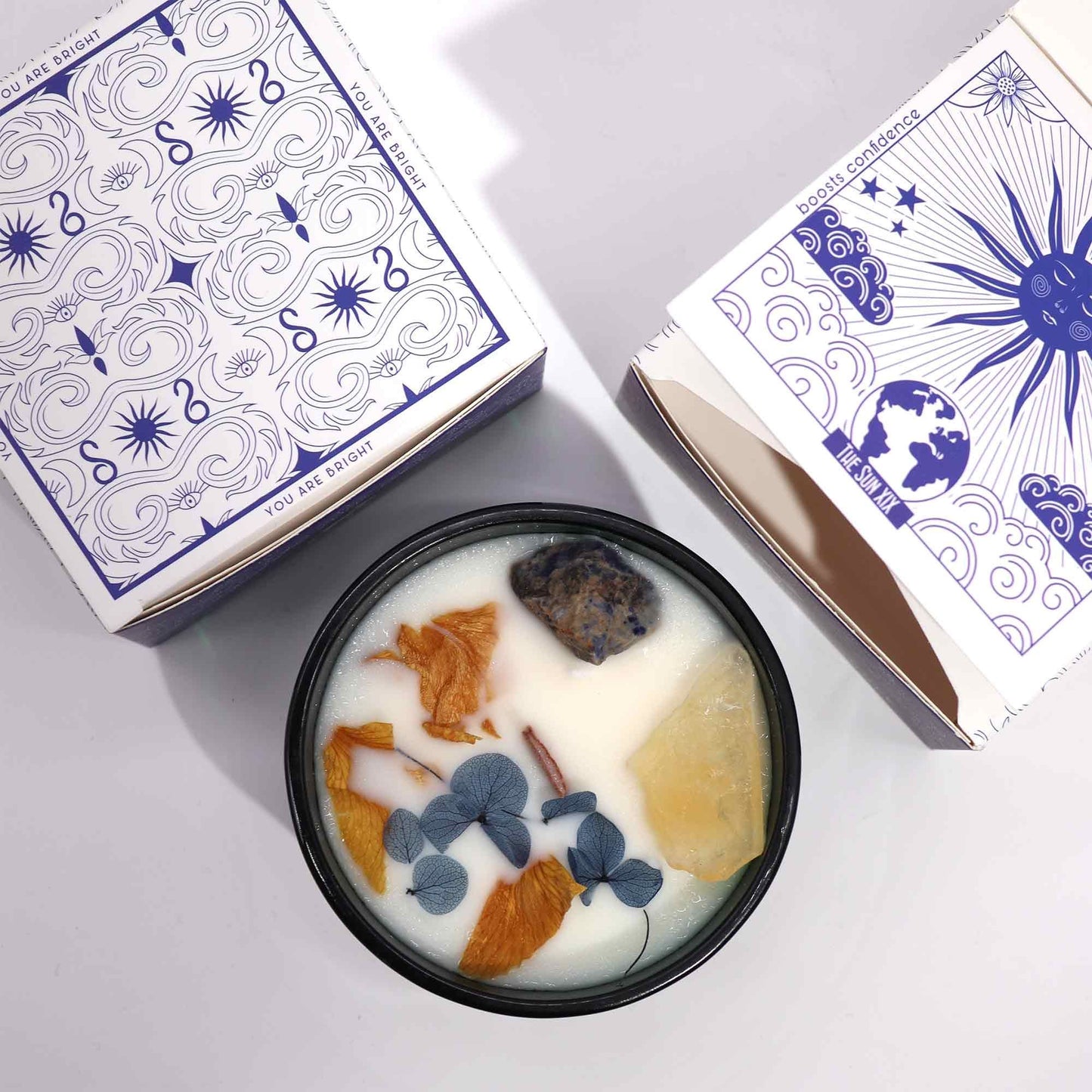 Hop Hare Křišťálová magická květinová svíčka – Slunce