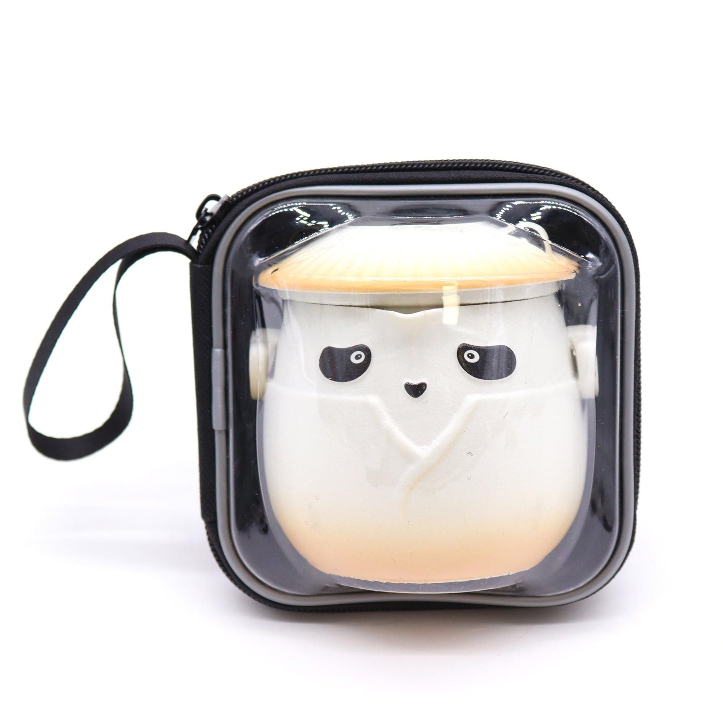 Set čajové konvice Panda a tři šálky – oranžový