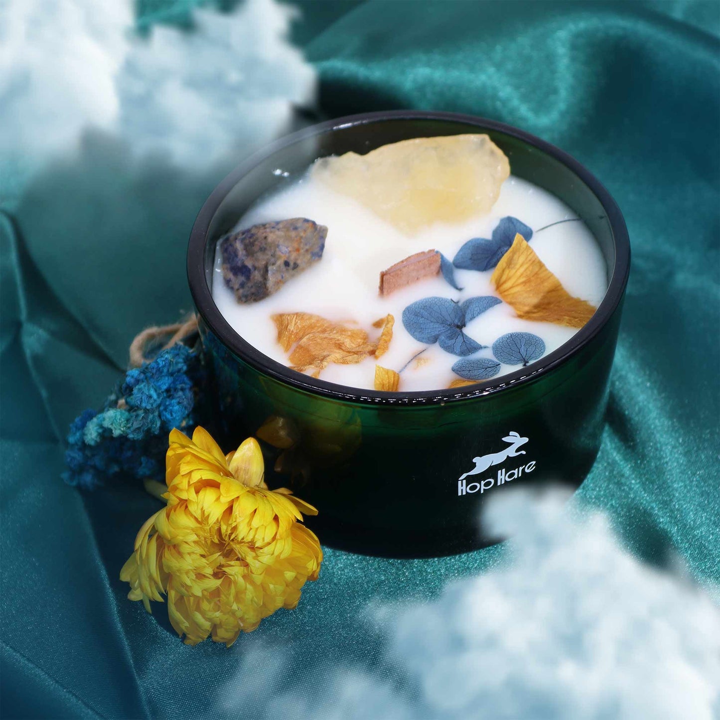 Hop Hare Křišťálová magická květinová svíčka – Slunce