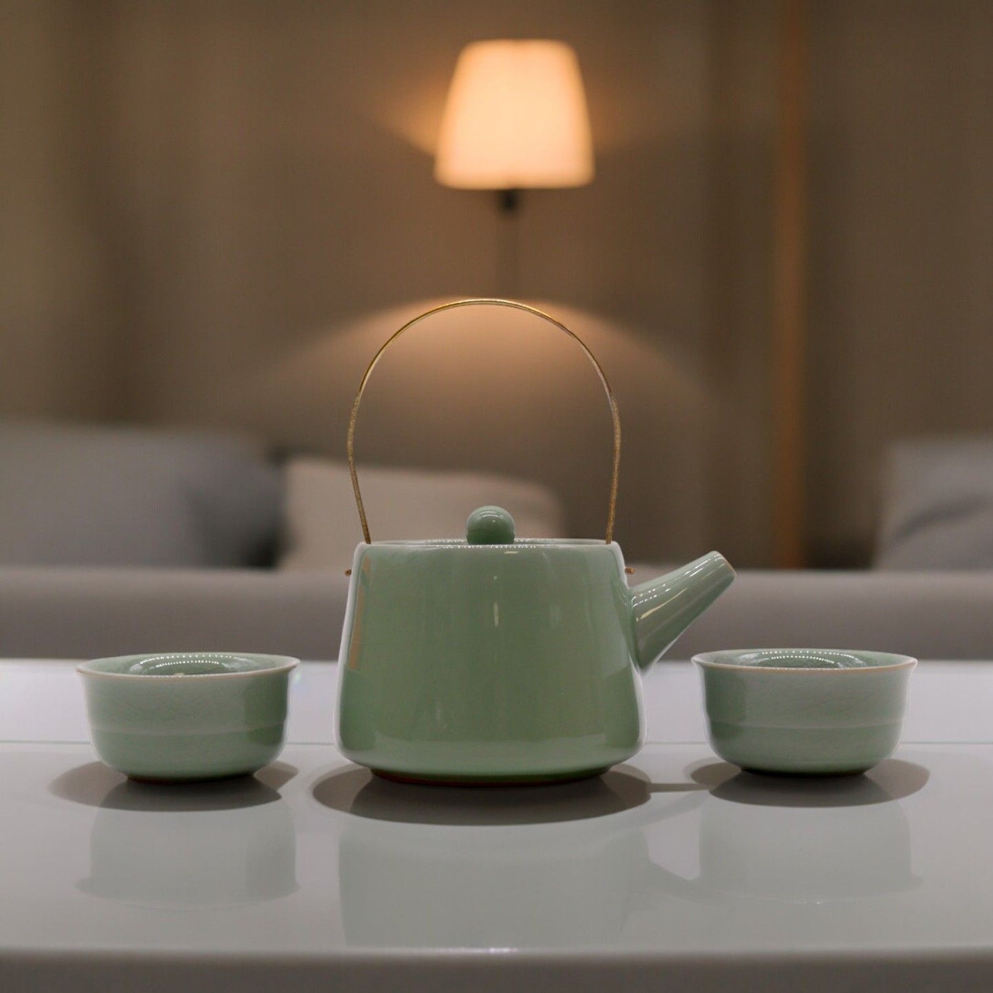 Set čajové konvice Herbal Jade – konvice a dva šálky