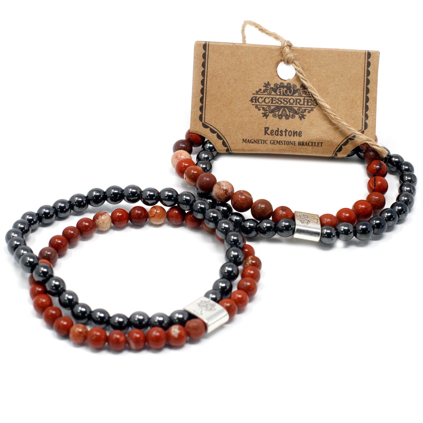 Magnetický náramek z drahých kamenů – Redstone (červený kámen)