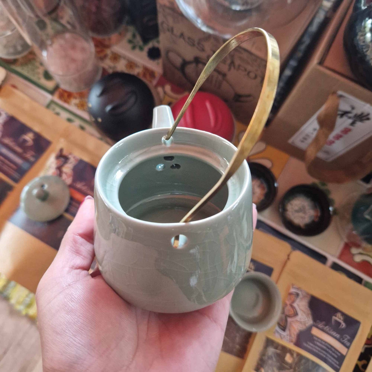 Set čajové konvice Herbal Jade – konvice a dva šálky