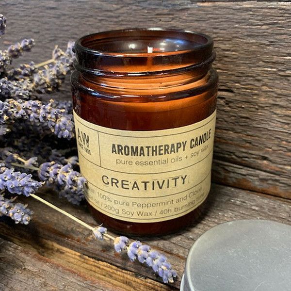 Aromaterapeutická sójová svíčka 200 g – Creativity