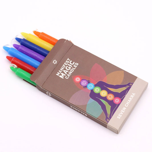 Sada Manifest svíček pro sedm čaker (balení 7 ks)