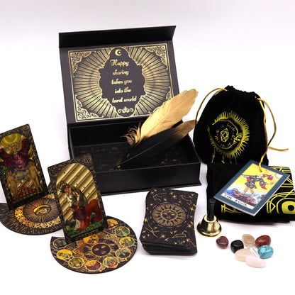 Tarot se zlatou fólií – Ať magie začne – dárková sada