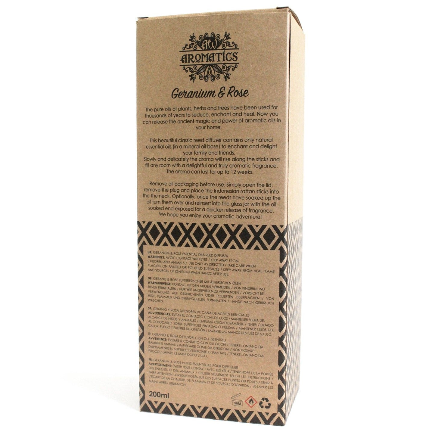 Aroma difuzér s esenciálními oleji Pelargonie & Růže 200 ml