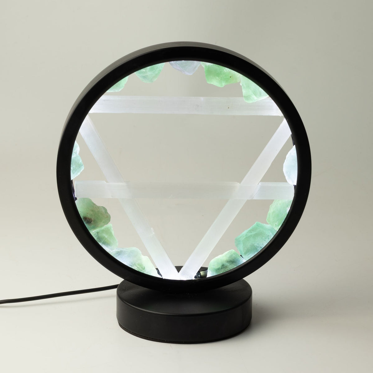 Dekorativní lampa Halo – aventurín a selenit · Země