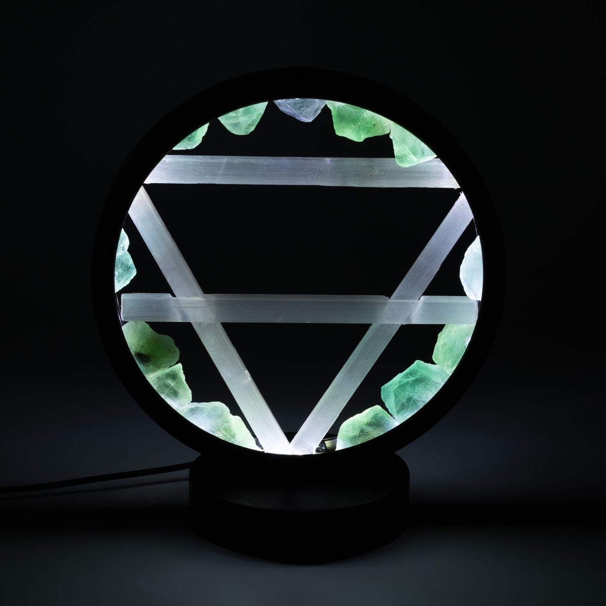 Dekorativní lampa Halo – aventurín a selenit · Země