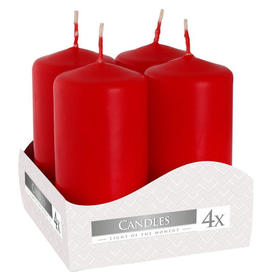 Sada svíček 40 × 80 mm (4 ks) – červená