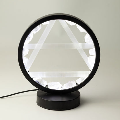 Dekorativní lampa Halo – křišťál a selenit · Vzduch
