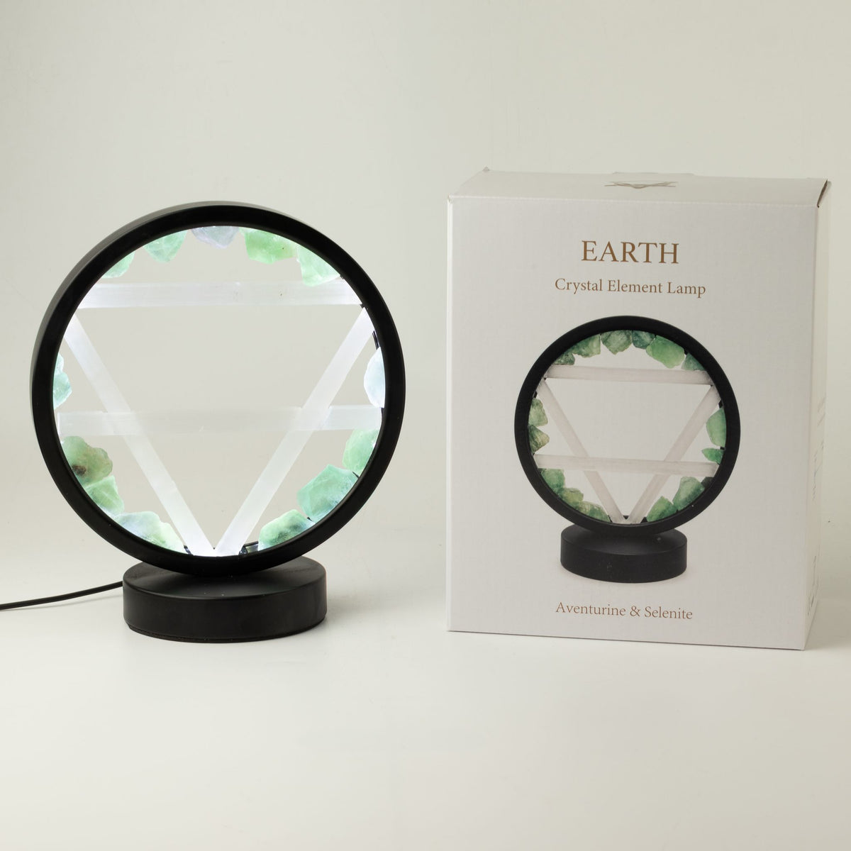 Dekorativní lampa Halo – aventurín a selenit · Země