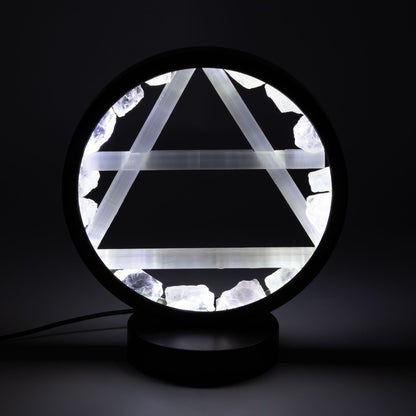 Dekorativní lampa Halo – křišťál a selenit · Vzduch