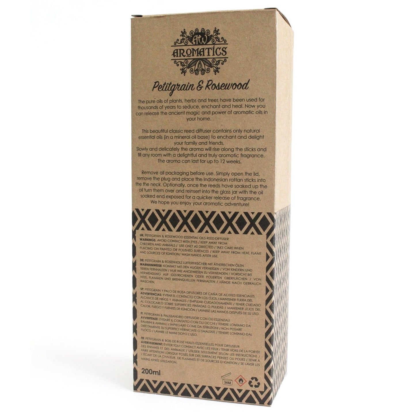 Aroma difuzér s esenciálními oleji Petitgrain & Palisandr 200 ml