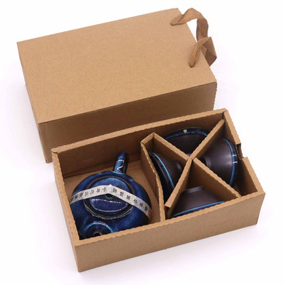 Set čajové konvice Herbal Blues – konvice a čtyři šálky
