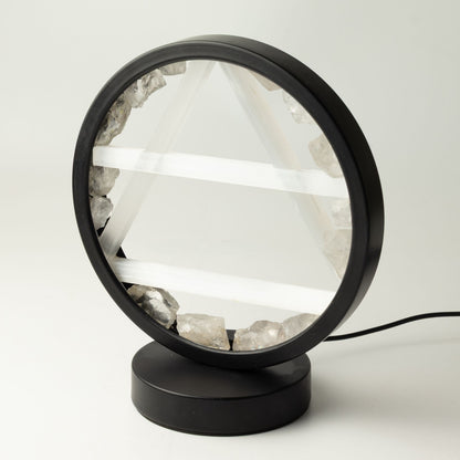 Dekorativní lampa Halo – křišťál a selenit · Vzduch