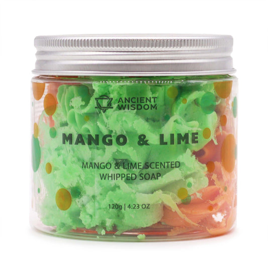 Šlehané krémové mýdlo Mango & limetka, 120 g.