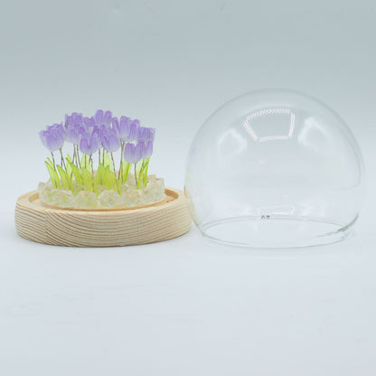 Světelná dekorace pod sklem – Tulipány · USB