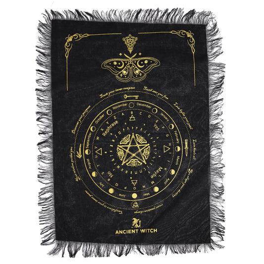 Podložka pro kyvadlo Ancient Witch – Můra · černá a zlatá