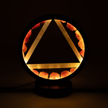 Dekorativní lampa Halo – karneol a selenit · Oheň