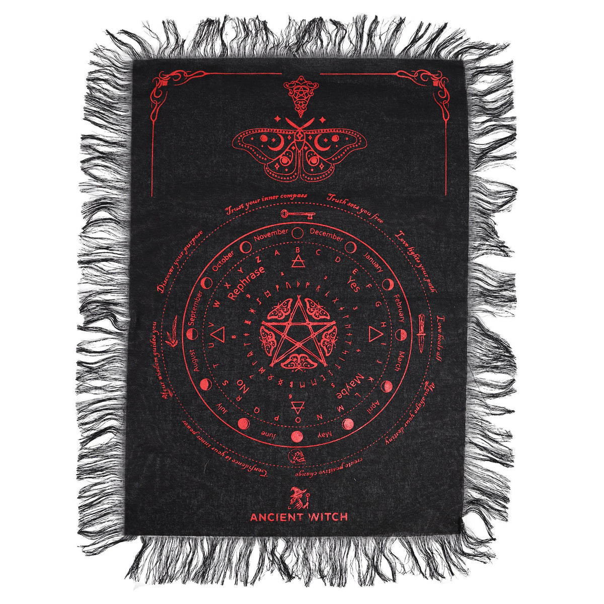 Podložka pro kyvadlo Ancient Witch – Můra · černá a červená