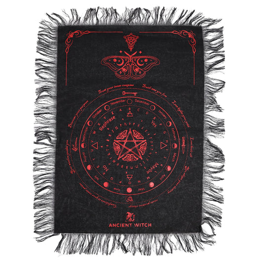 Podložka pro kyvadlo Ancient Witch – Můra · černá a červená