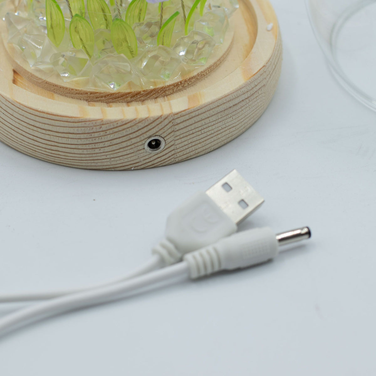 Světelná dekorace pod sklem – Tulipány · USB