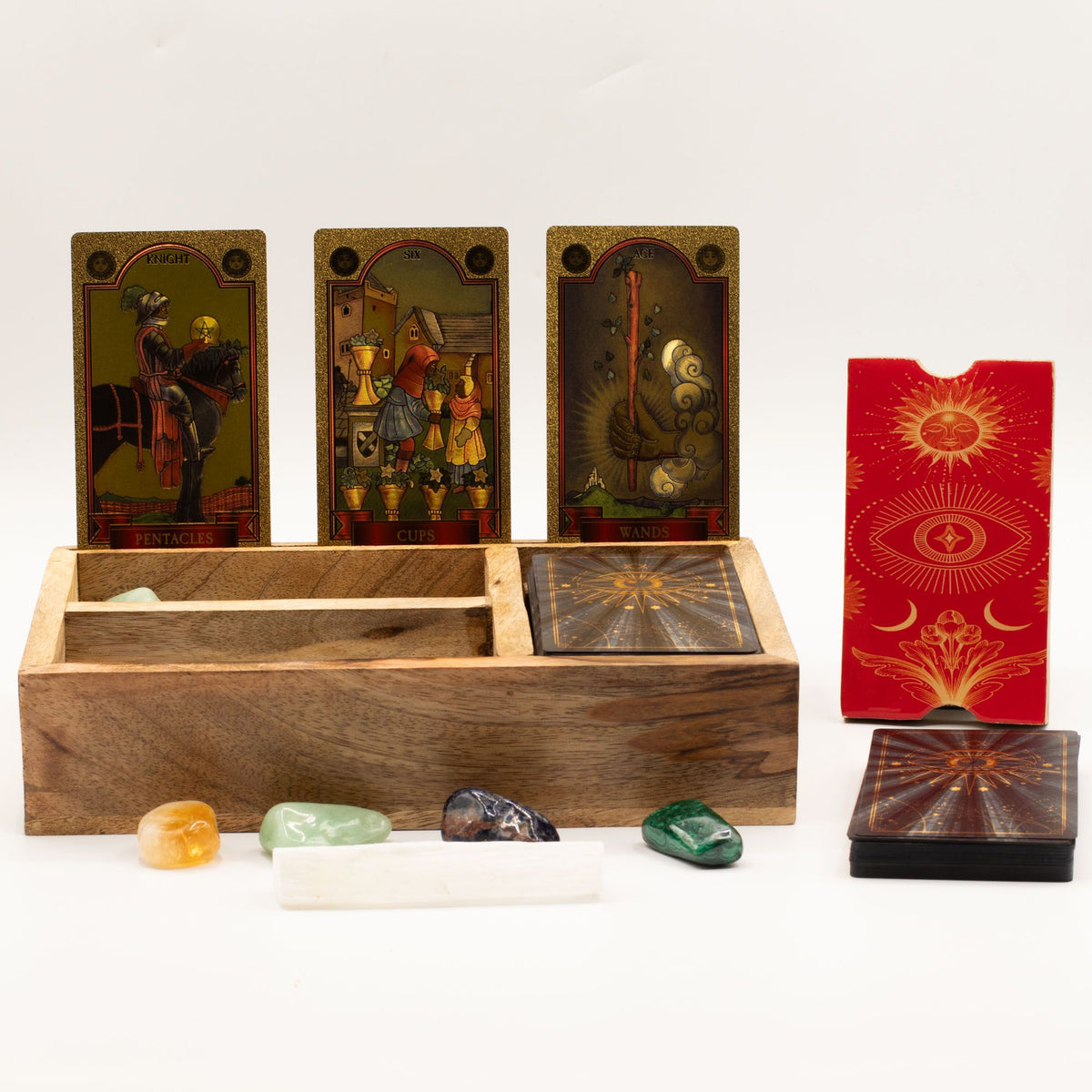 Krabička na tarot se třemi přihrádkami