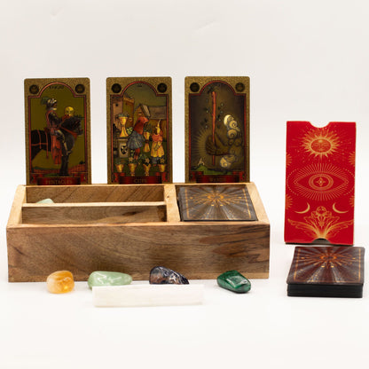 Krabička na tarot se třemi přihrádkami