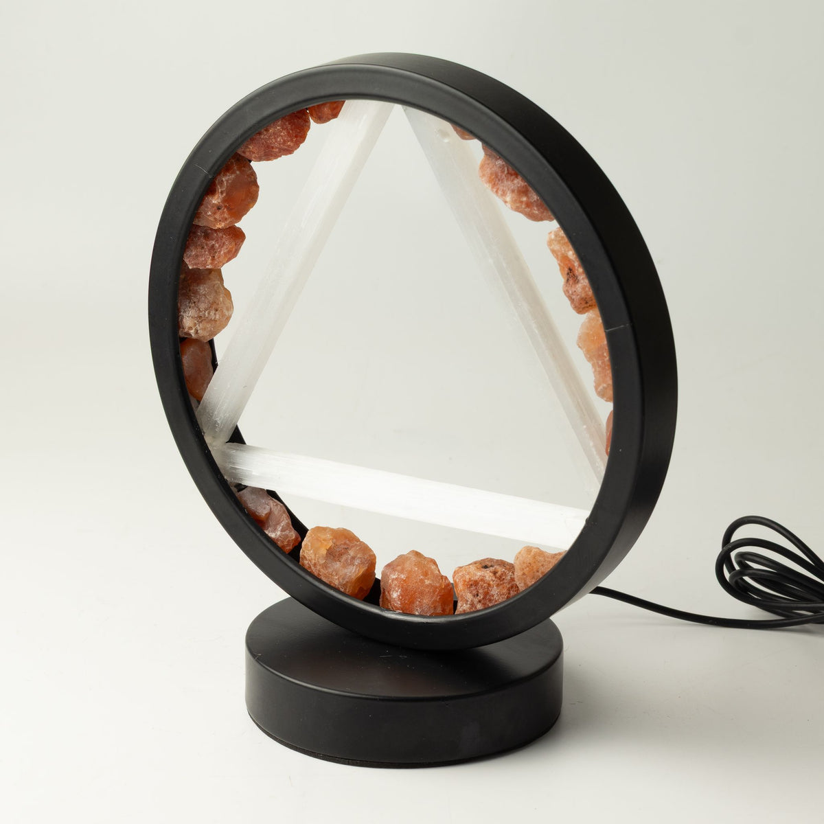 Dekorativní lampa Halo – karneol a selenit · Oheň