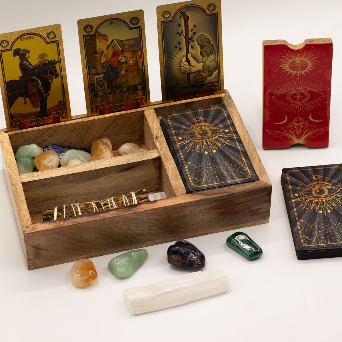Krabička na tarot se třemi přihrádkami