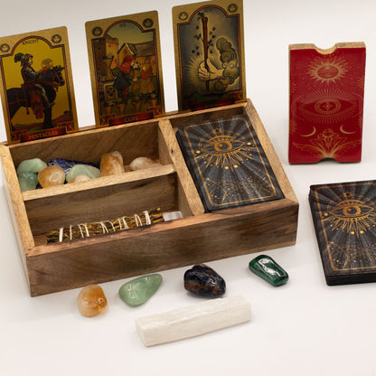 Krabička na tarot se třemi přihrádkami