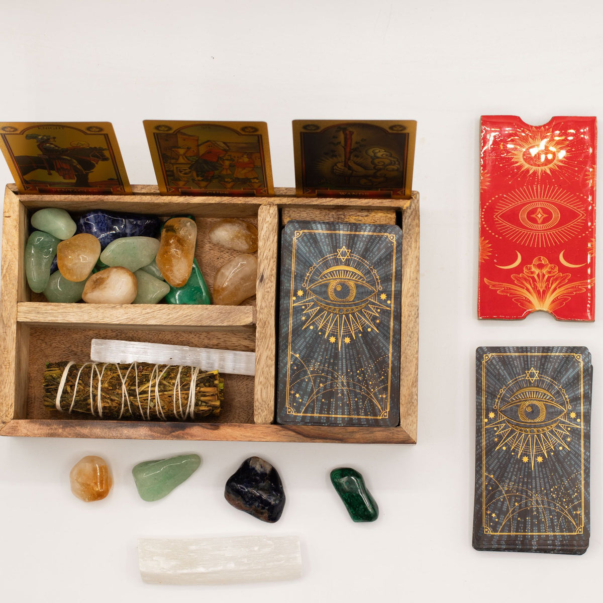 Krabička na tarot se třemi přihrádkami