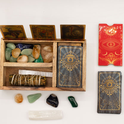 Krabička na tarot se třemi přihrádkami