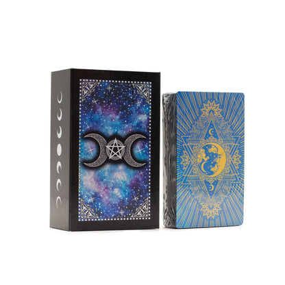Tarotové karty Moon Face s příručkou – modrá