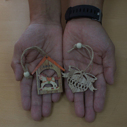 Balení 3 ks dřevěná vánoční dekorace – Zvonek