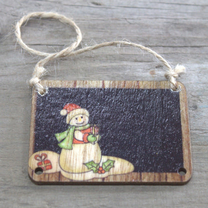 Balení 2 ks dřevěná vánoční dekorace – Sněhulák