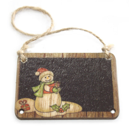 Balení 2 ks dřevěná vánoční dekorace – Sněhulák