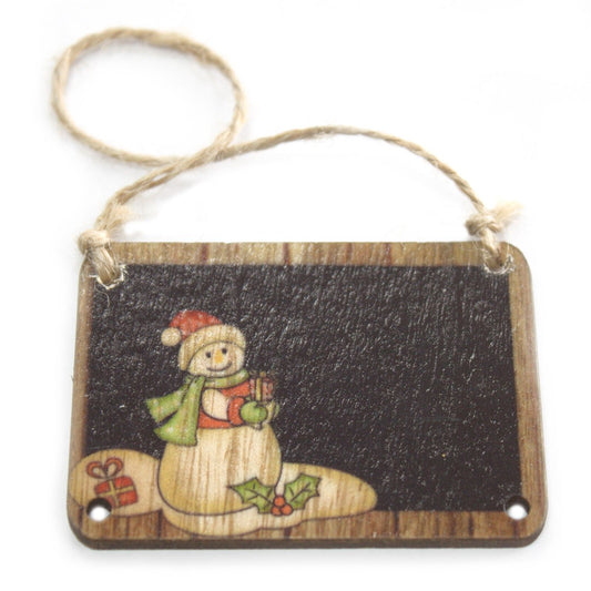 Balení 2 ks dřevěná vánoční dekorace – Sněhulák