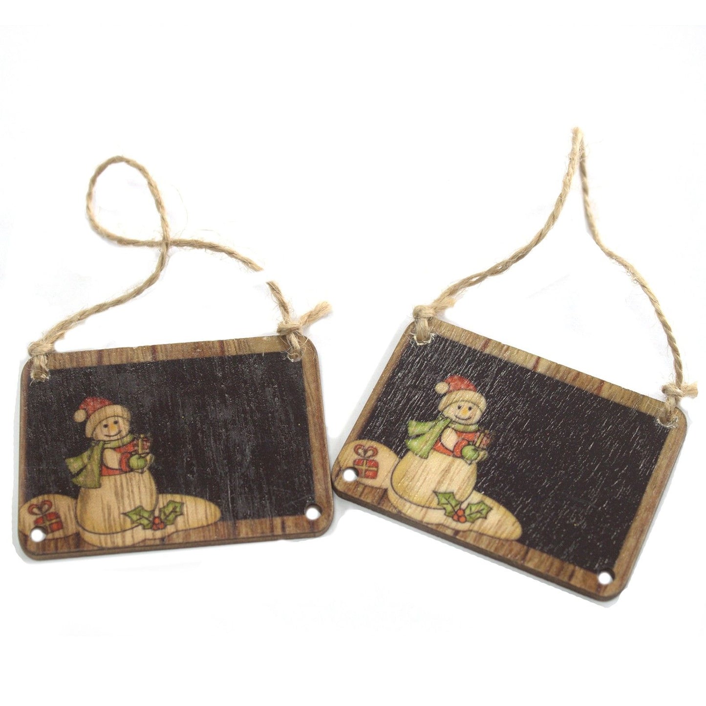 Balení 2 ks dřevěná vánoční dekorace – Sněhulák