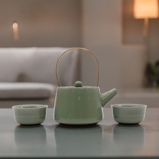 Set čajové konvice Herbal Jade – konvice a dva šálky