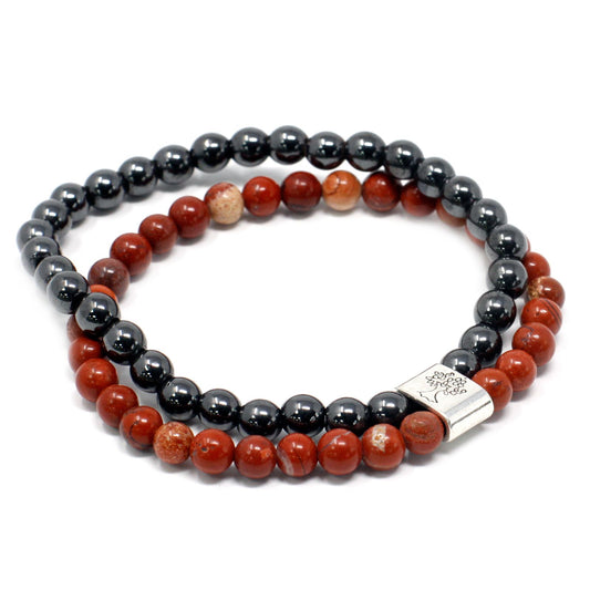 Magnetický náramek z drahých kamenů – Redstone (červený kámen)