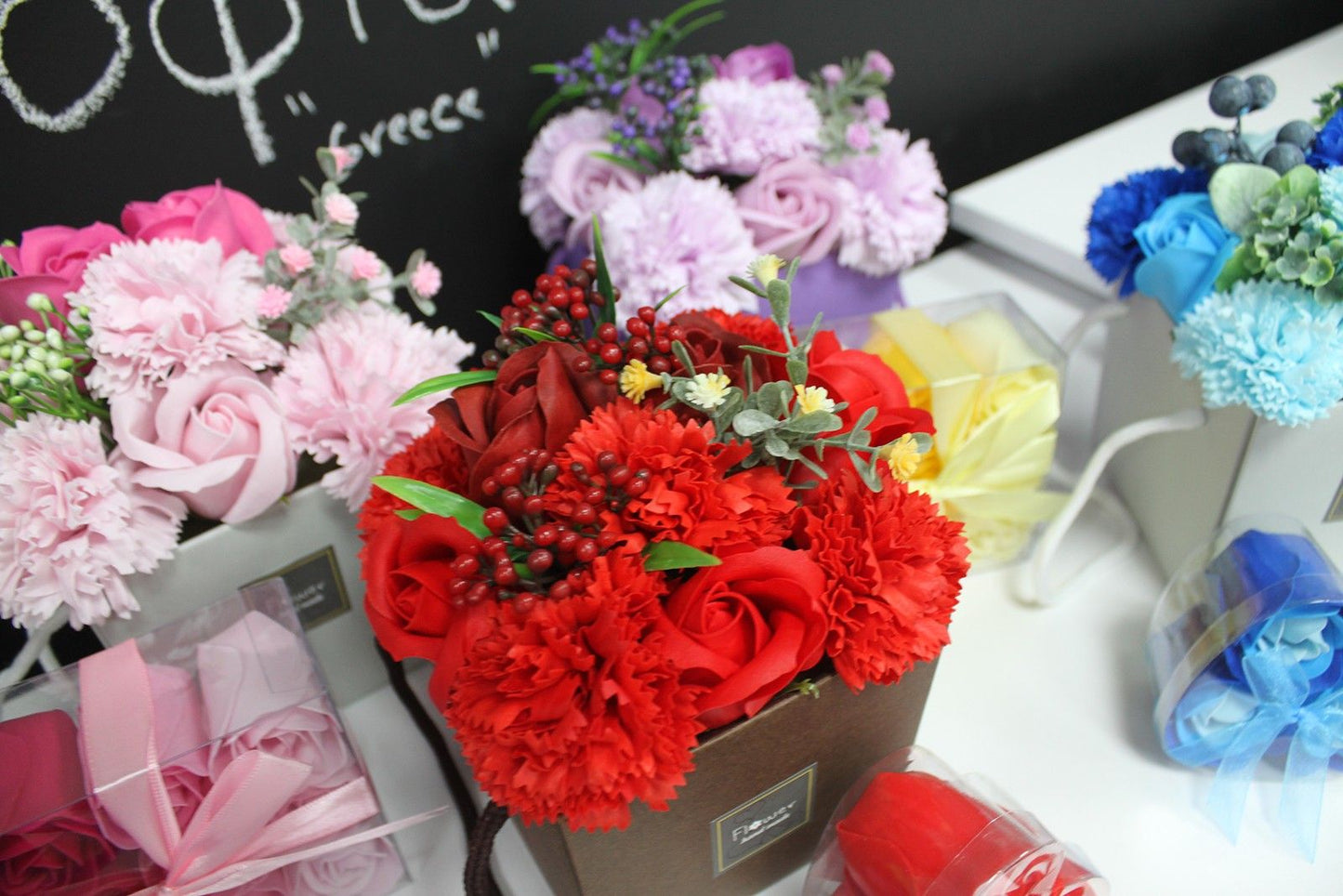 Soap Flower Bouqet - Pink Rose & Carnation - SPECIAL
