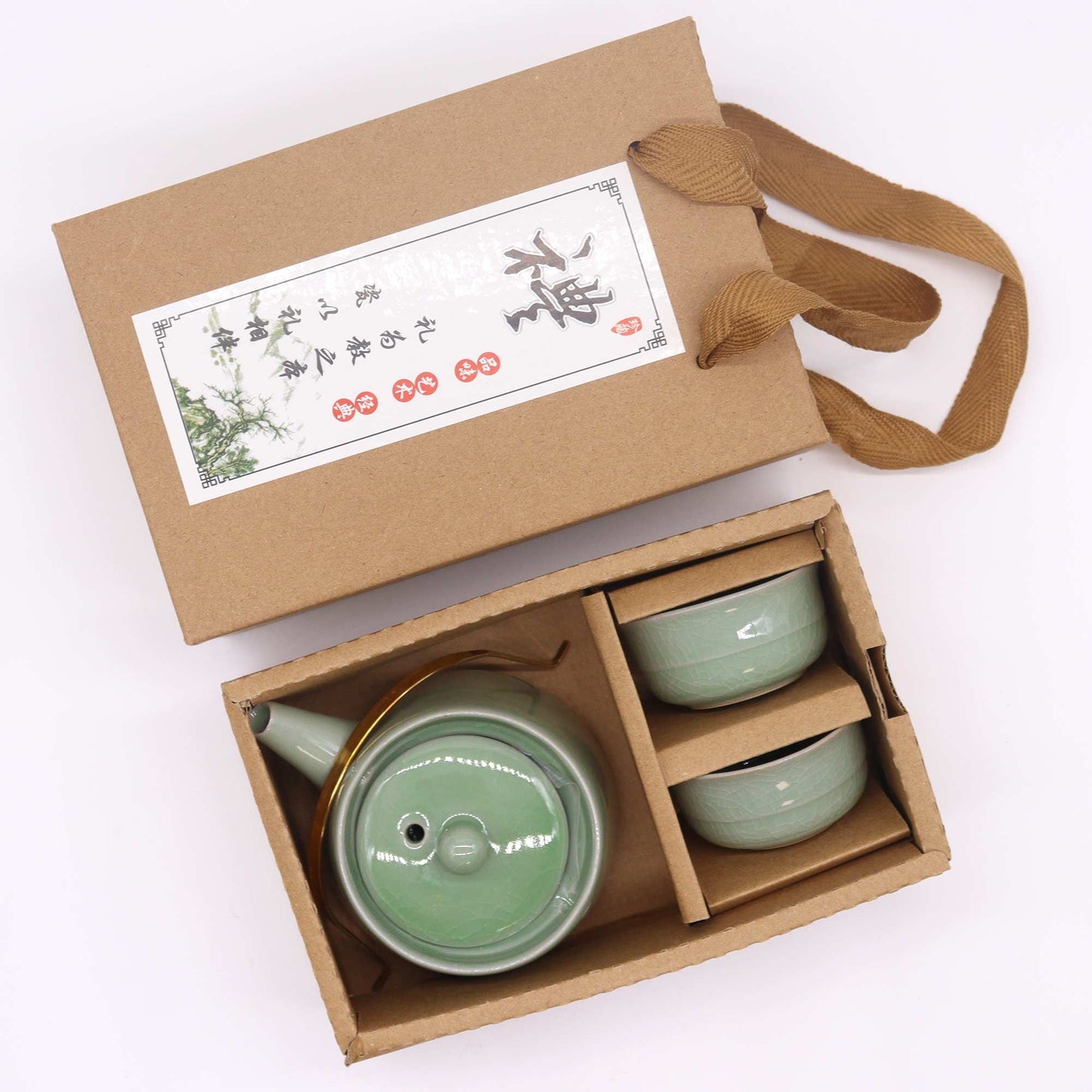 Set čajové konvice Herbal Jade – konvice a dva šálky
