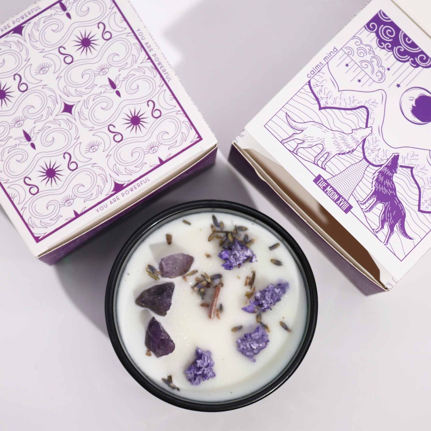 Hop Hare Křišťálová magická květinová svíčka – Měsíc