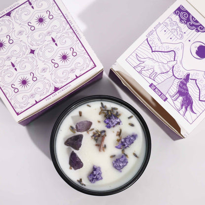 Hop Hare Křišťálová magická květinová svíčka – Měsíc