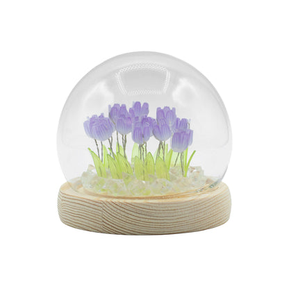 Světelná dekorace pod sklem – Tulipány · USB